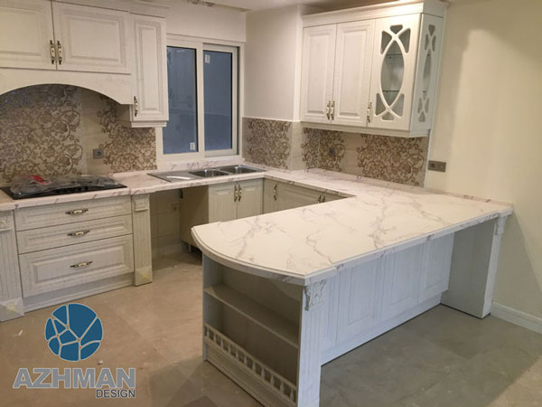 اجرای کانترتاپ با سنگ مارمونایت در جردن