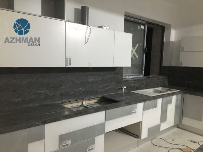 اجرای صفحه کابینت و دیوارپوش یکپارچه در امیرآباد متل قو
