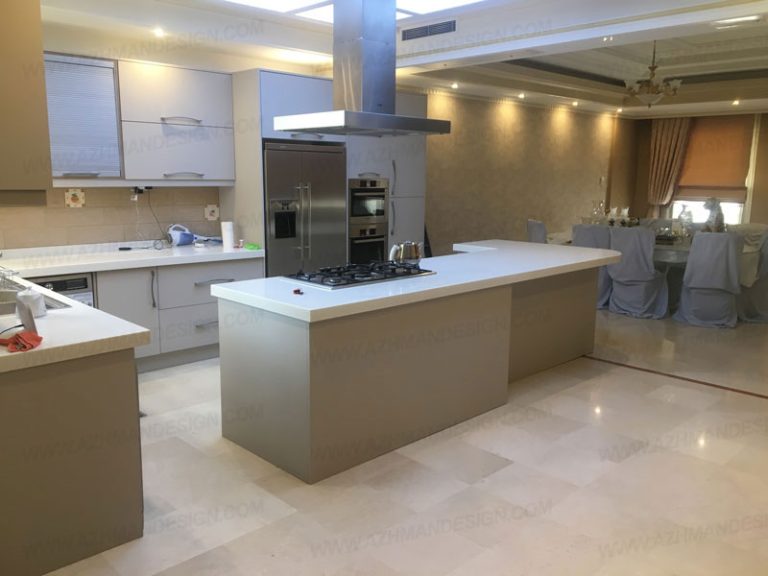 اجرای صفحه روی کابینت و اوپن با شکل منحنی در قیطریه